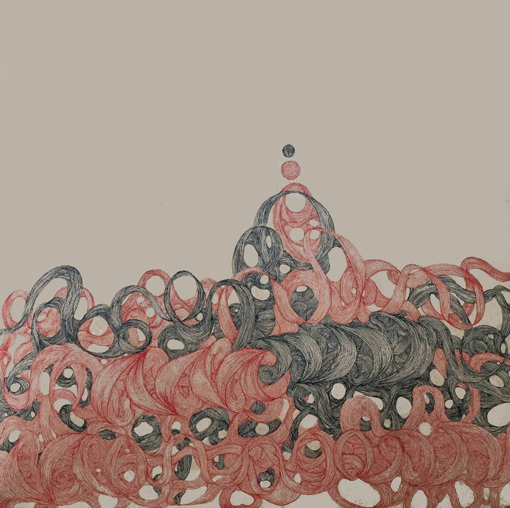 《涌动》40cm×40cm 纸板设色 2017年 《涌动》40cm×40cm 纸板设色 2017年