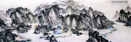 杜福生《万树分青》240×96cm