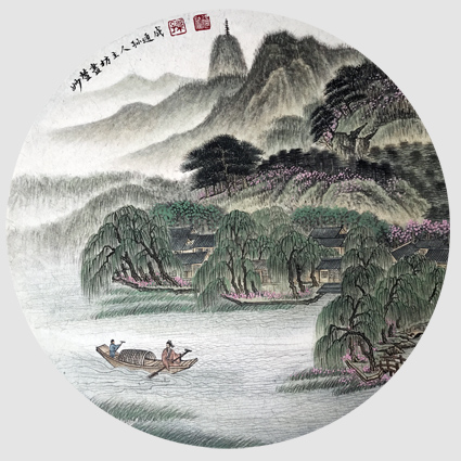 《西湖春晓》50x50cm