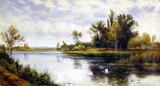 《秋水祥云》 68×95cm 2016年