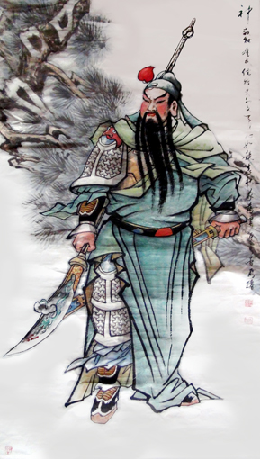 卢成仕作品——《关羽》136cm×68cm 卢成仕作品——《关羽》136cm×68cm