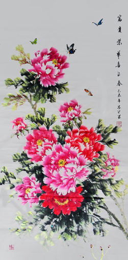 黄忠平作品 《富贵荣华喜占春》