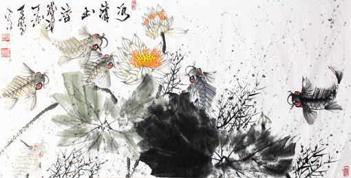 杨涛作品 《冰清玉洁》（136cm×68cm)