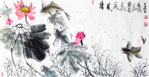 杨涛作品 《清风香远》（136cm×68cm)