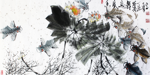 杨涛作品 《香风逸韵》（136cm×68cm)