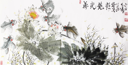 杨涛作品 《华光艳影》（136cm×68cm)