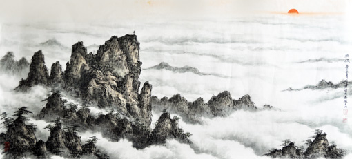 张文山作品《情怀》规格：190cmx70cm