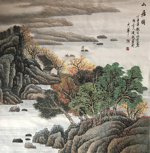 孙通成作品《山居图》规格：70cmx70cm