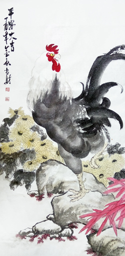 刘当财作品《平安大吉》规格：138x68cm