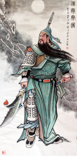 卢成仕作品——《关羽》136cm×68cm