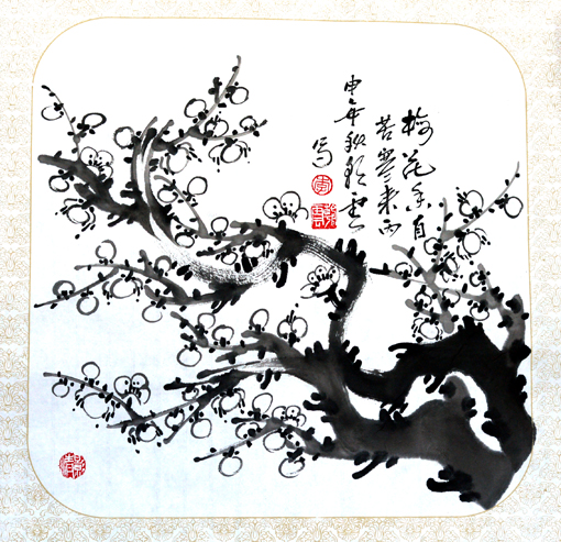 《寒梅香溢远》40x40cm