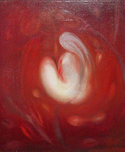 沈光宇作品《中国红系列之萌动》规格：80x60cm