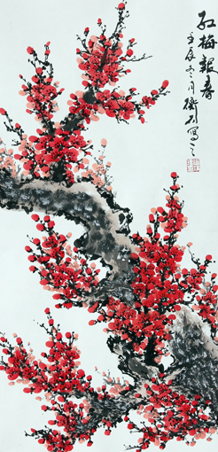红梅报春68cmx136cm 红梅报春68cmx136cm