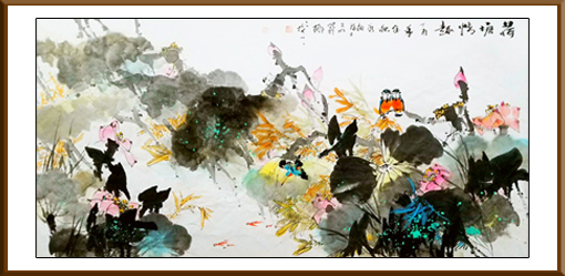 《荷塘情趣》240cmX129cm