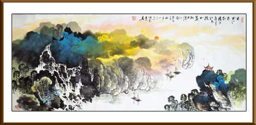《日出江花红胜火》200cmX100cm