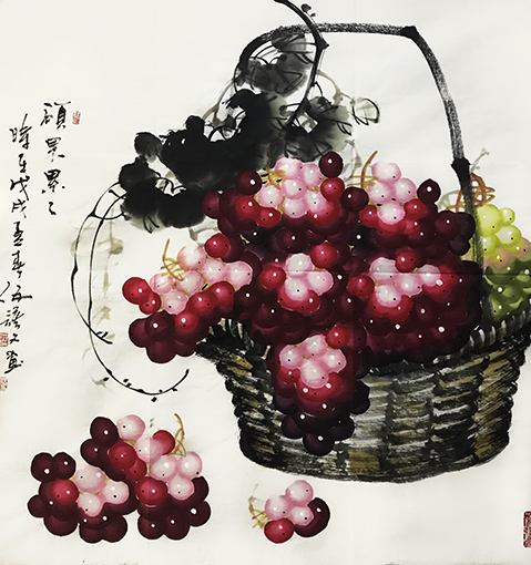 《硕果累累》规格:68x68cm 《硕果累累》规格:68x68cm