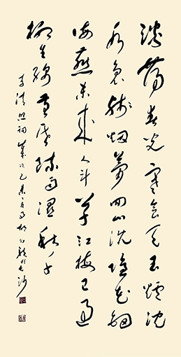 李清照《浣溪沙·淡荡春光寒食天》规格：138x69cm