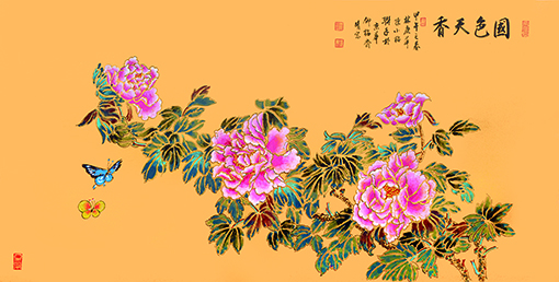 《国色天香》 67x136cm 2014年