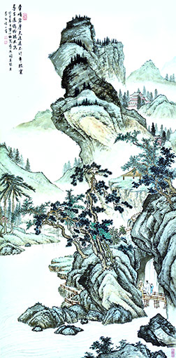 《寻幽图》 136cm×67cm 2013年