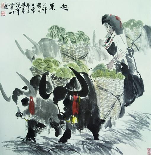 赶集 1999年 68cm×68cm 赶集 1999年 68cm×68cm