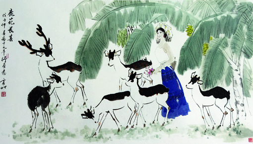 鹿苑长春 2008年 97cm×186cm 鹿苑长春 2008年 97cm×186cm