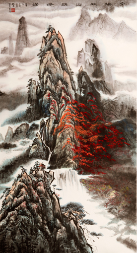 《夕阳秋山焕峥嵘》180x97cm 《夕阳秋山焕峥嵘》180x97cm