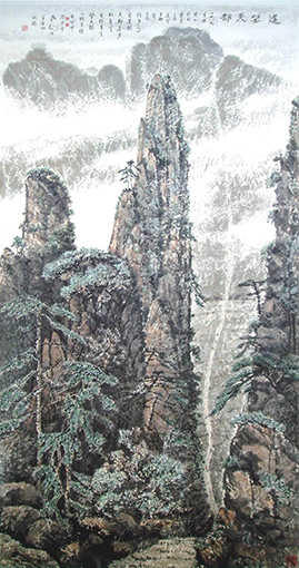 遥望天都 2003 176X95cm