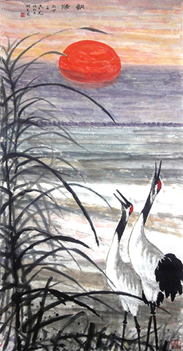 朝阳 2016 137x68cm