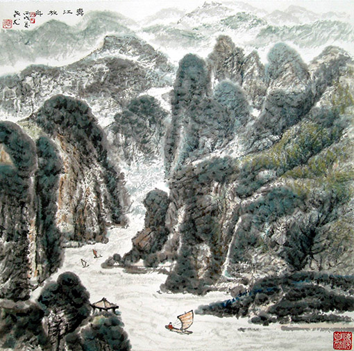 青江放舟 2006 67X68.5cm 