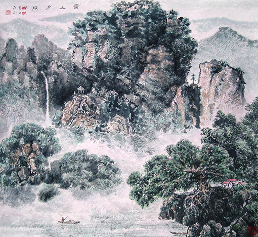 青山夕照 2003 86x95cm