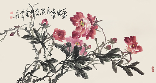 《花开富贵春意浓》尺寸：8平方尺 价格：每平尺28000元