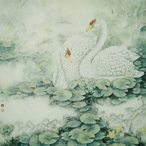 《春水依依》规格：85x85cm