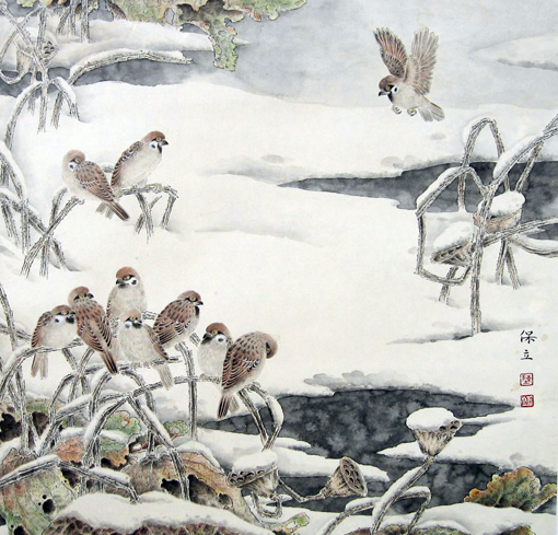 《赏玉图》规格：65x65cm