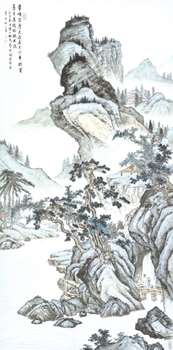 《寻幽图》 136cm×67cm 2013年