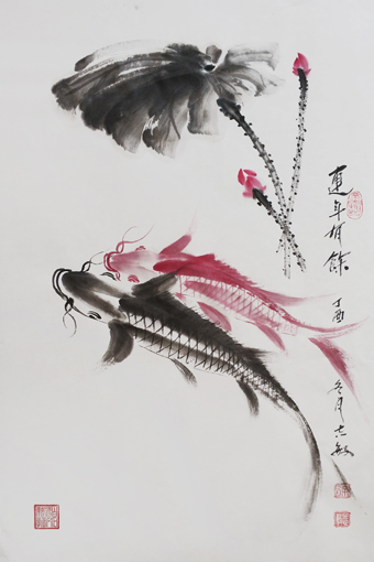 《莲年有余》国画作品