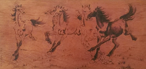 《马》烙画作品
