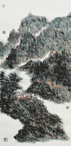 《山深林木幽》水墨 2018年50cmx100cm