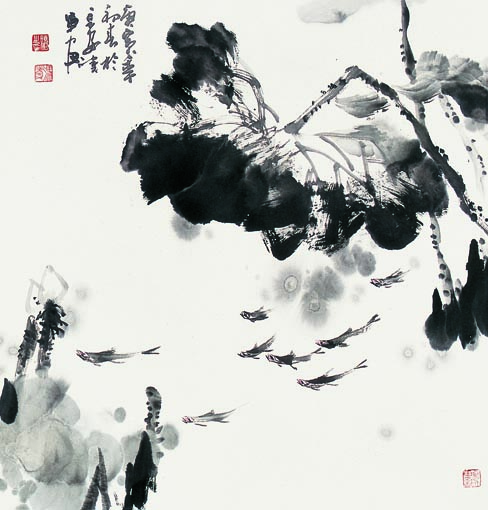 冯晓军作品《荷塘》68cm×68cm