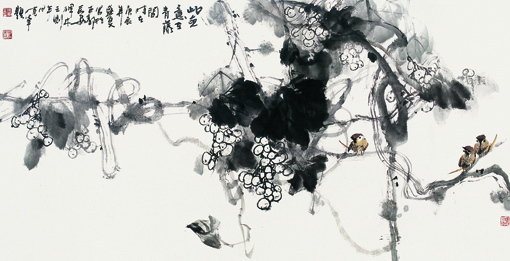 冯晓军作品《几笔水墨》68cm×138cm