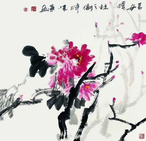 冯晓军作品《牡丹》70cm×69cm