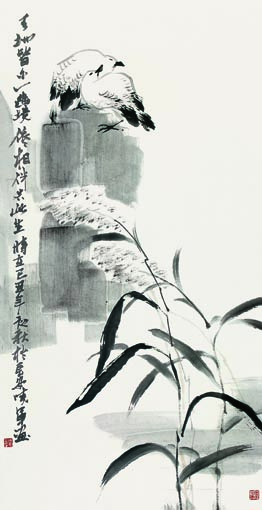 冯晓军作品《天地洁白一幽静》68cm×138cm