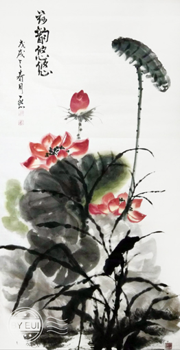 胡一然作品2《荷韵悠悠》69cmX138cm