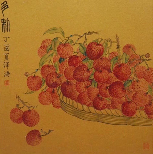 金笺设色《多利》35X35cm