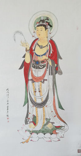 吴云石作品6 观音菩萨68cmX138cm