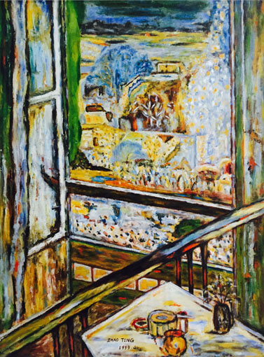 《窗外秋色》100x80cm