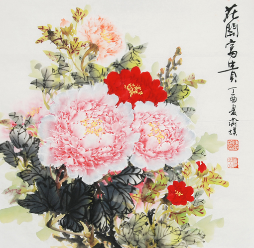 陈齐旗作品《花开富贵八》68x68cm