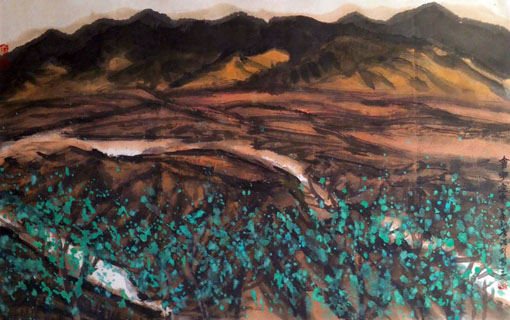 《会宁途中 》47x74cm