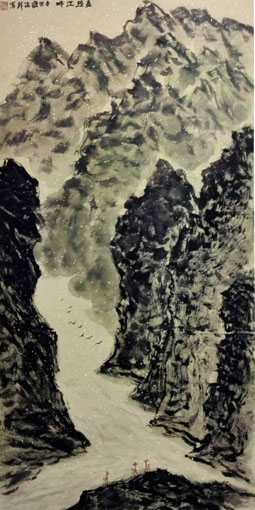 《嘉陵江畔 》68x136cm