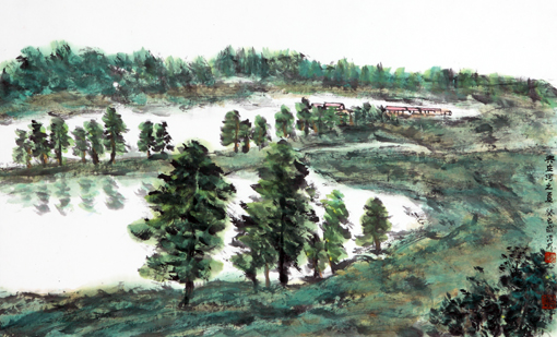 《兴庄河之夏 》50x80cm