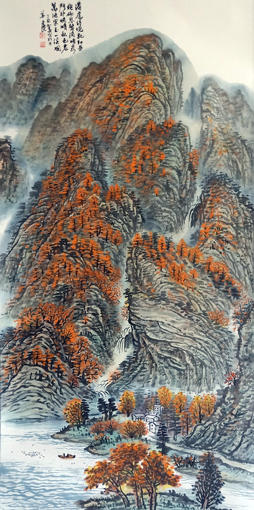 《满庭诗境飘红叶》